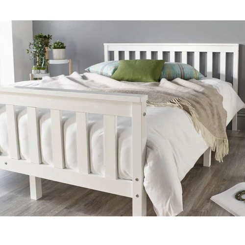 3ft 4ft wooden bed frame - wooden, white