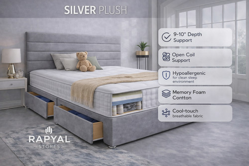 Luxury plush divan bed set - bed, +