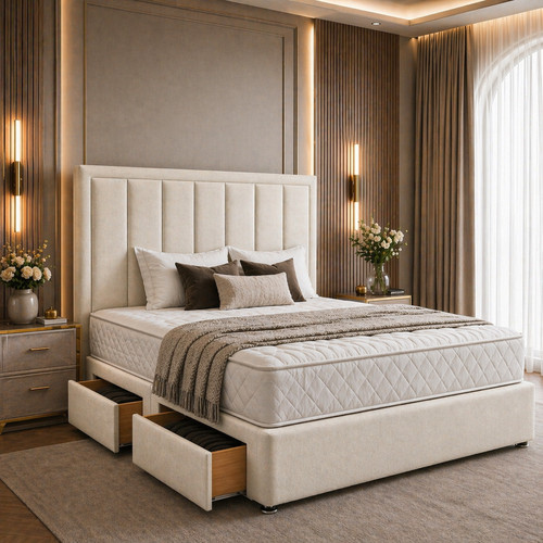 Plush divan bed set - bed,